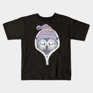 Owl in a hood Kids T-Shirt